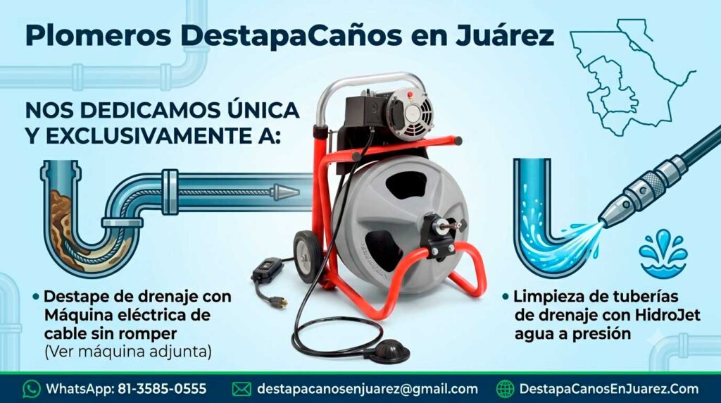 Plomeros destapacaños en Juarez